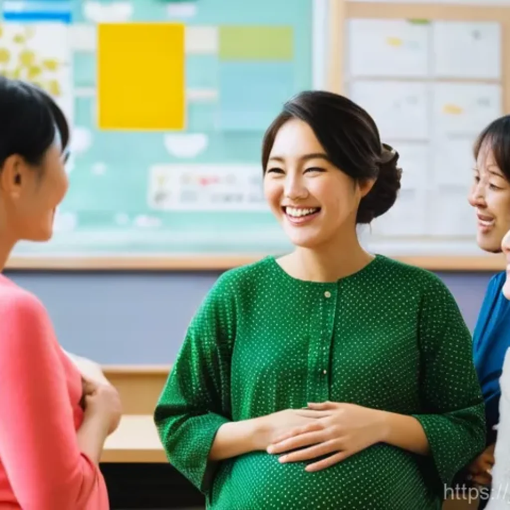 보건소에서의 산모교실 후기 - **Prompt 1: Pre-Mama Support Group**
    "A group of diverse Japanese expectant mothers, all dressed...