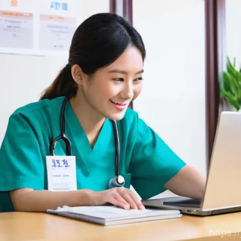 보건소에서 제공하는 자궁경부암 예방접종 - **Prompt:** A bright and welcoming Japanese public health center. A friendly, smiling female public ...
