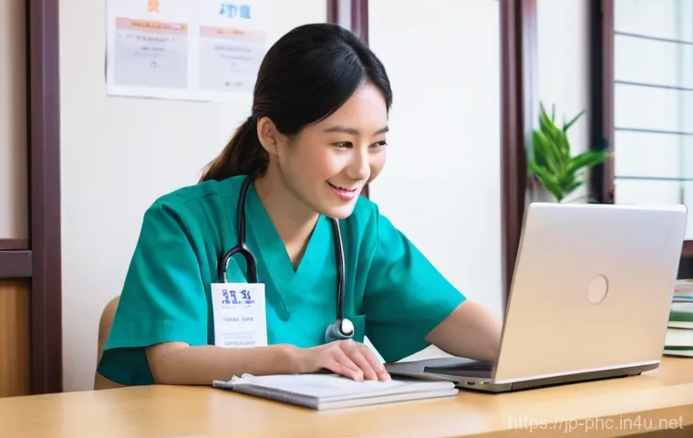 보건소에서 제공하는 자궁경부암 예방접종 - **Prompt:** A bright and welcoming Japanese public health center. A friendly, smiling female public ...