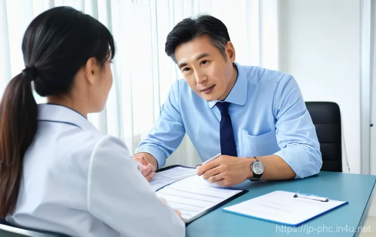 보건소 건강 상담 서비스 - **Prompt: Supportive Parenting Consultation at a Public Health Center**
    "A heartwarming scene in...
