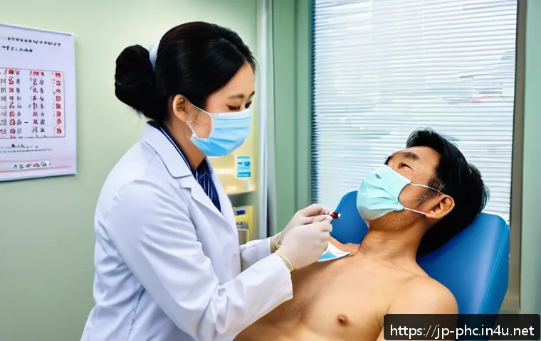 보건소에서의 간 건강 진단 비용 - A modern Japanese public health center interior during a liver function blood test, featuring a calm...